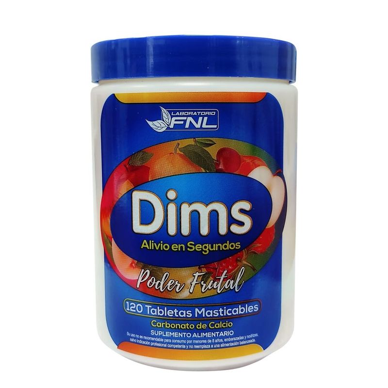 FNL - Dims Antiacido Fnl 120 Tabletas Masticables. Poder Frutal