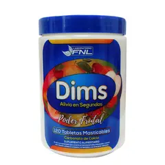 FNL - Dims Antiacido 120 Tabletas Masticables. Poder Frutal