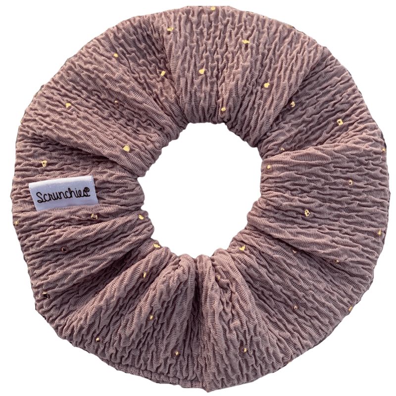 SCRUNCHIES - Scrunchie sofia palorosa con tachas doradas