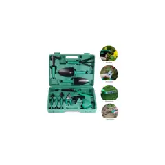 GENERICO - Kit Herramientas Jardinería Acero Rastrillo Tijera Podar