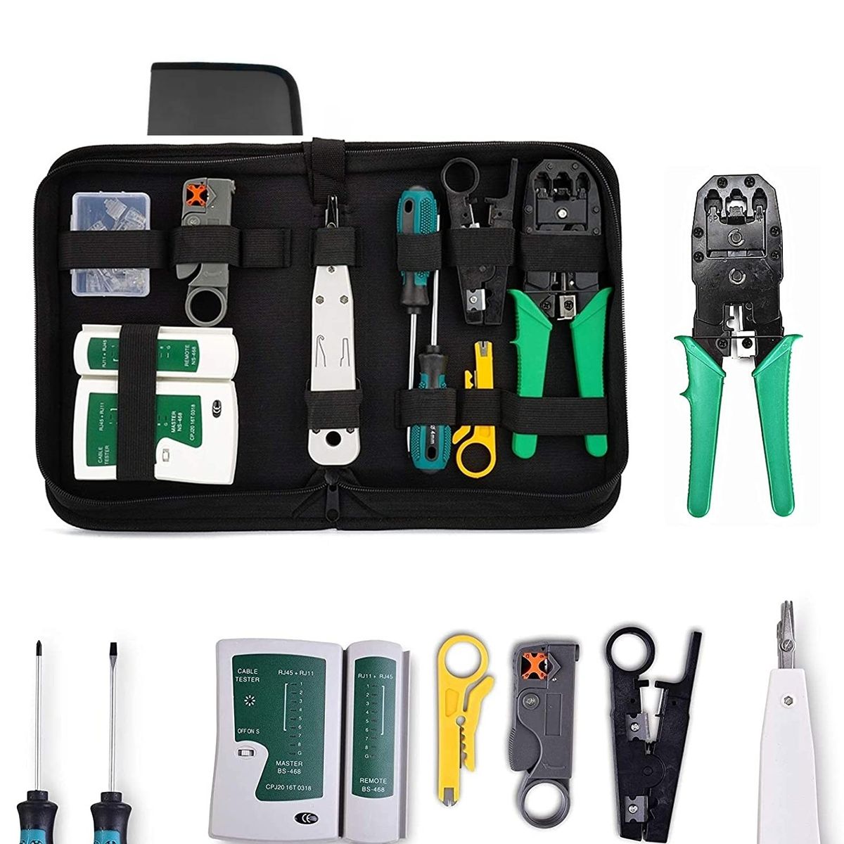 GENERICO - Kit De Herramientas Para Redes Crimpeadora Pelacable Rj45