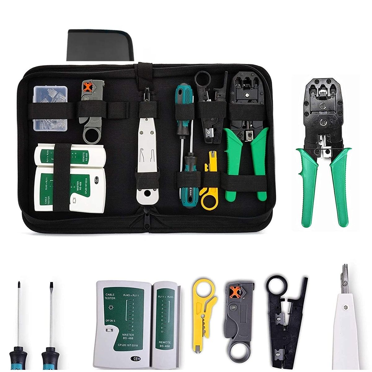 GENERICO - Kit De Herramientas Para Redes Crimpeadora Pelacable Rj45