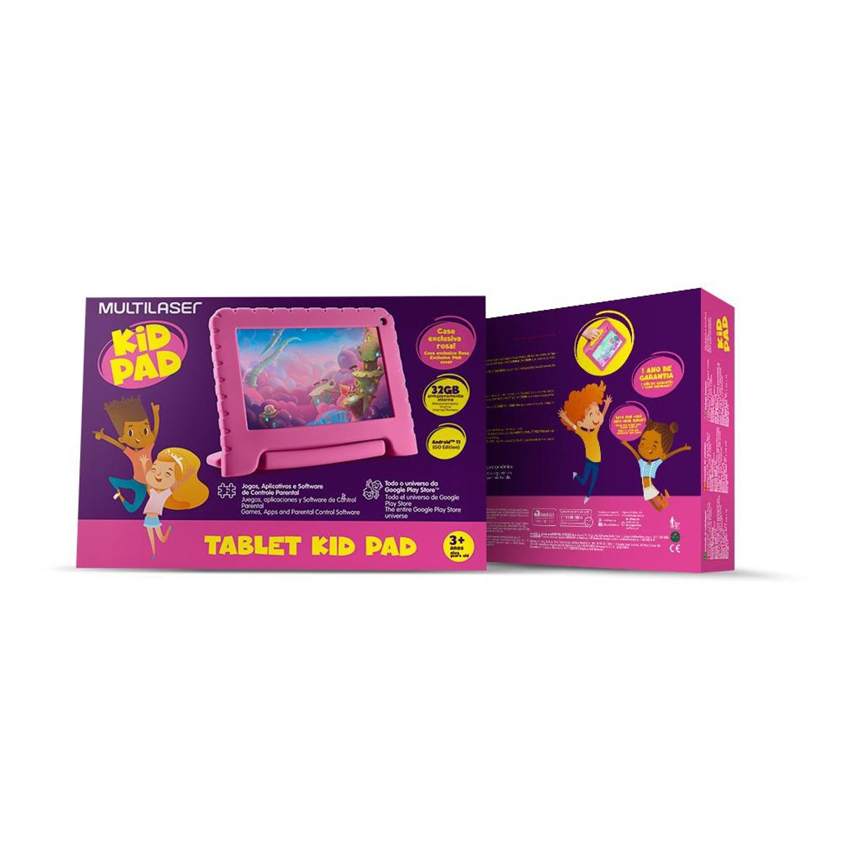 MULTILASER - Tablet Para Niños Multi Kid Pad 2/32 Rosa NB607