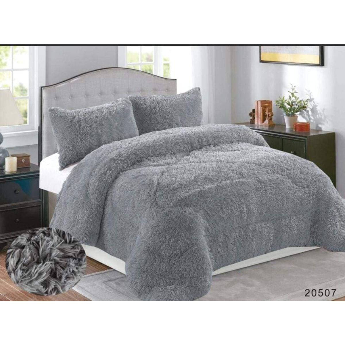 GENERICO - Cobertor de invierno peludo con chiporro 2 Plazas - Gris