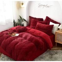 Cobertor de invierno peludo con chiporro 2 Plazas - Burdeo