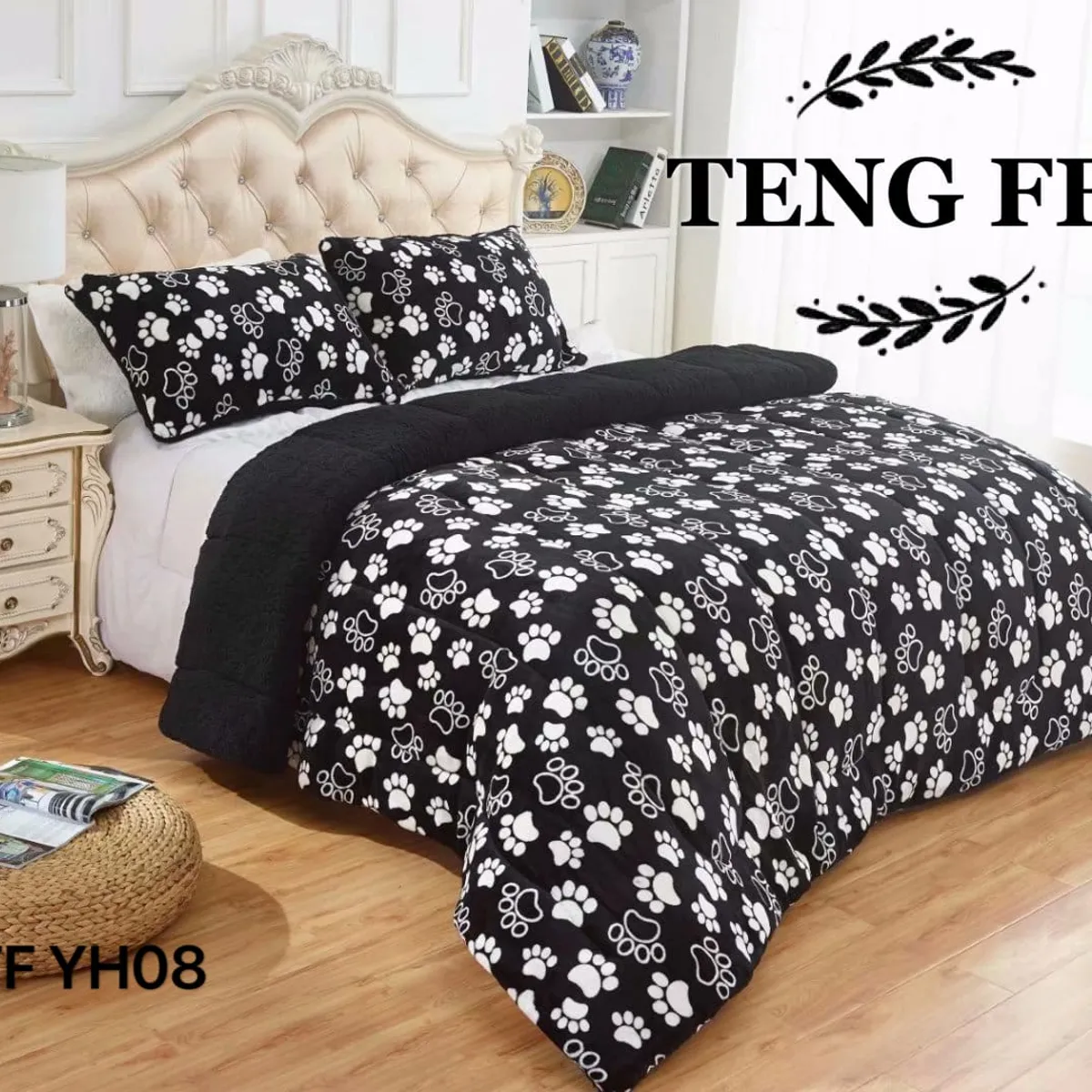 GENERICO - Plumon Sherpa Cobertor de invierno plush y chiporro 2 plazas - TF08