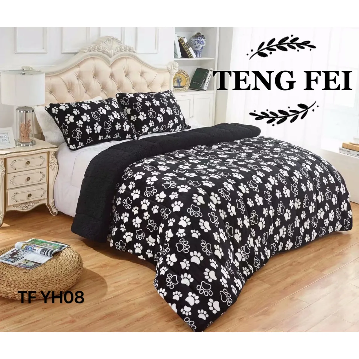 GENERICO - Plumon Sherpa Cobertor de invierno plush y chiporro 2 plazas - TF08