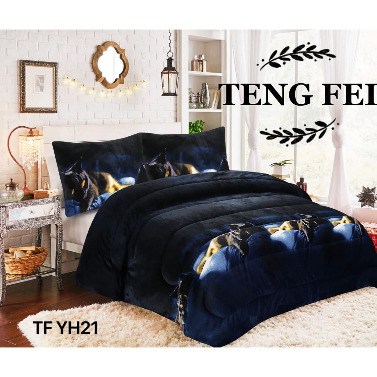 GENERICO - Plumon Sherpa Cobertor de invierno plush y chiporro 2 plazas - TF21