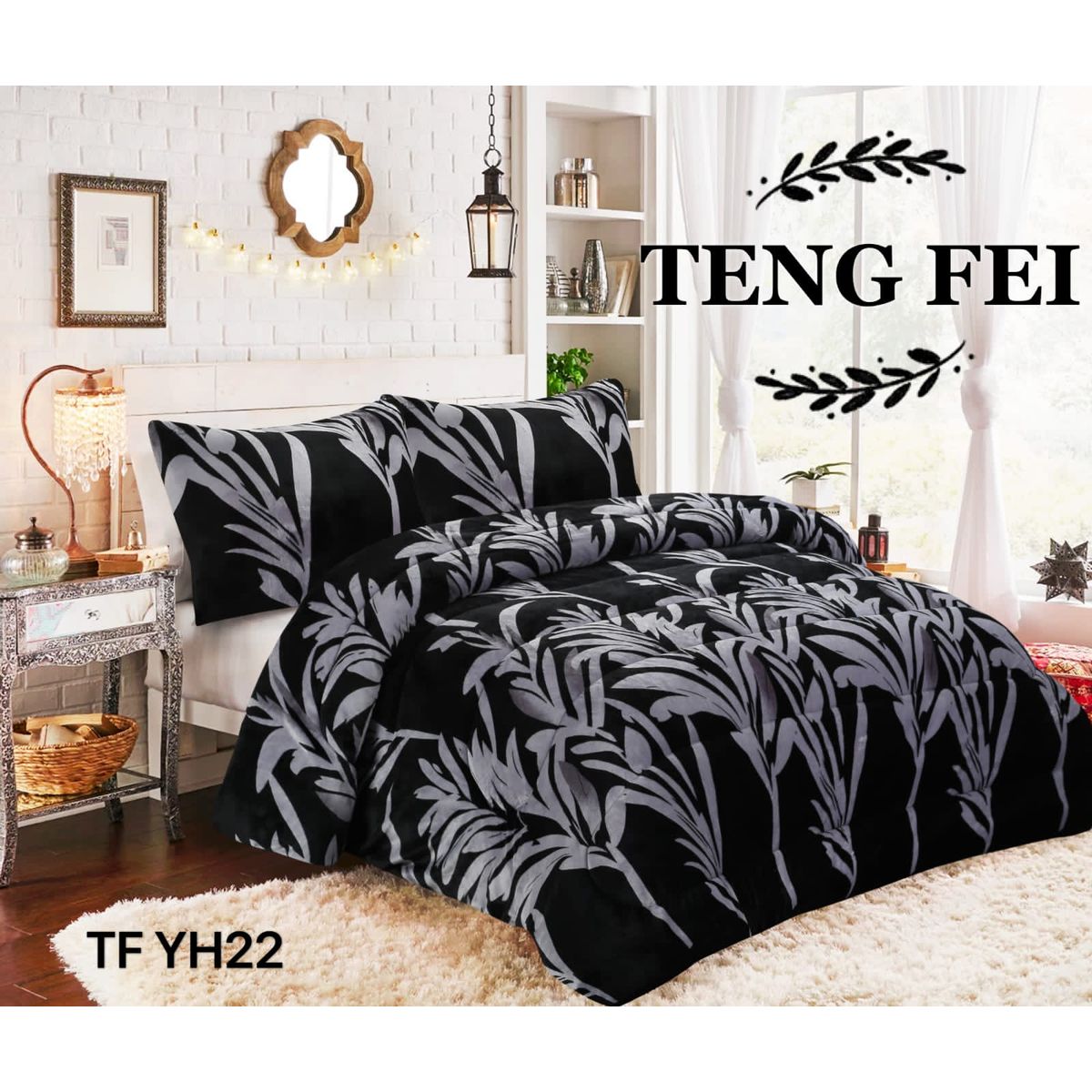 GENERICO - Plumon Sherpa Cobertor de invierno plush y chiporro 2 plazas - TF22