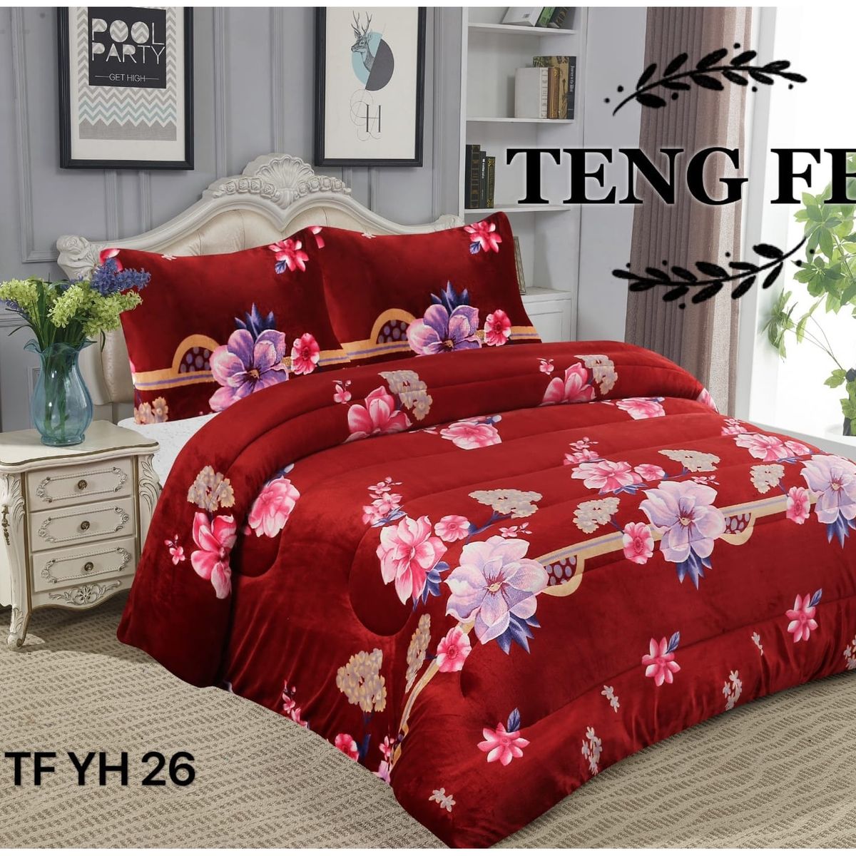 GENERICO - Plumon Sherpa Cobertor de invierno plush y chiporro 2 plazas - TF26