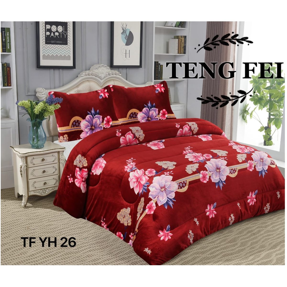 GENERICO - Plumon Sherpa Cobertor de invierno plush y chiporro 2 plazas - TF26