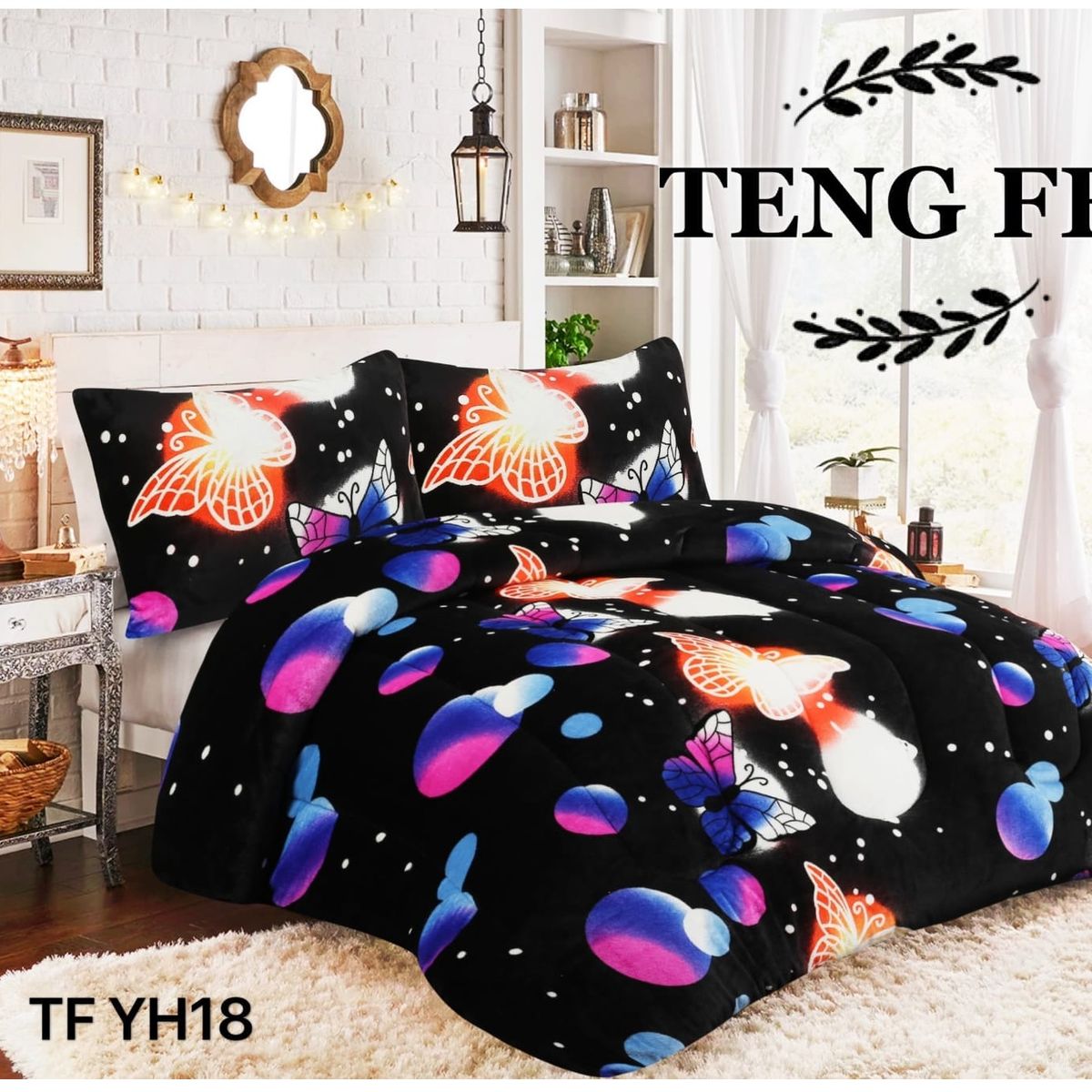 GENERICO - Plumon Sherpa Cobertor de invierno plush y chiporro 2 plazas - TF18