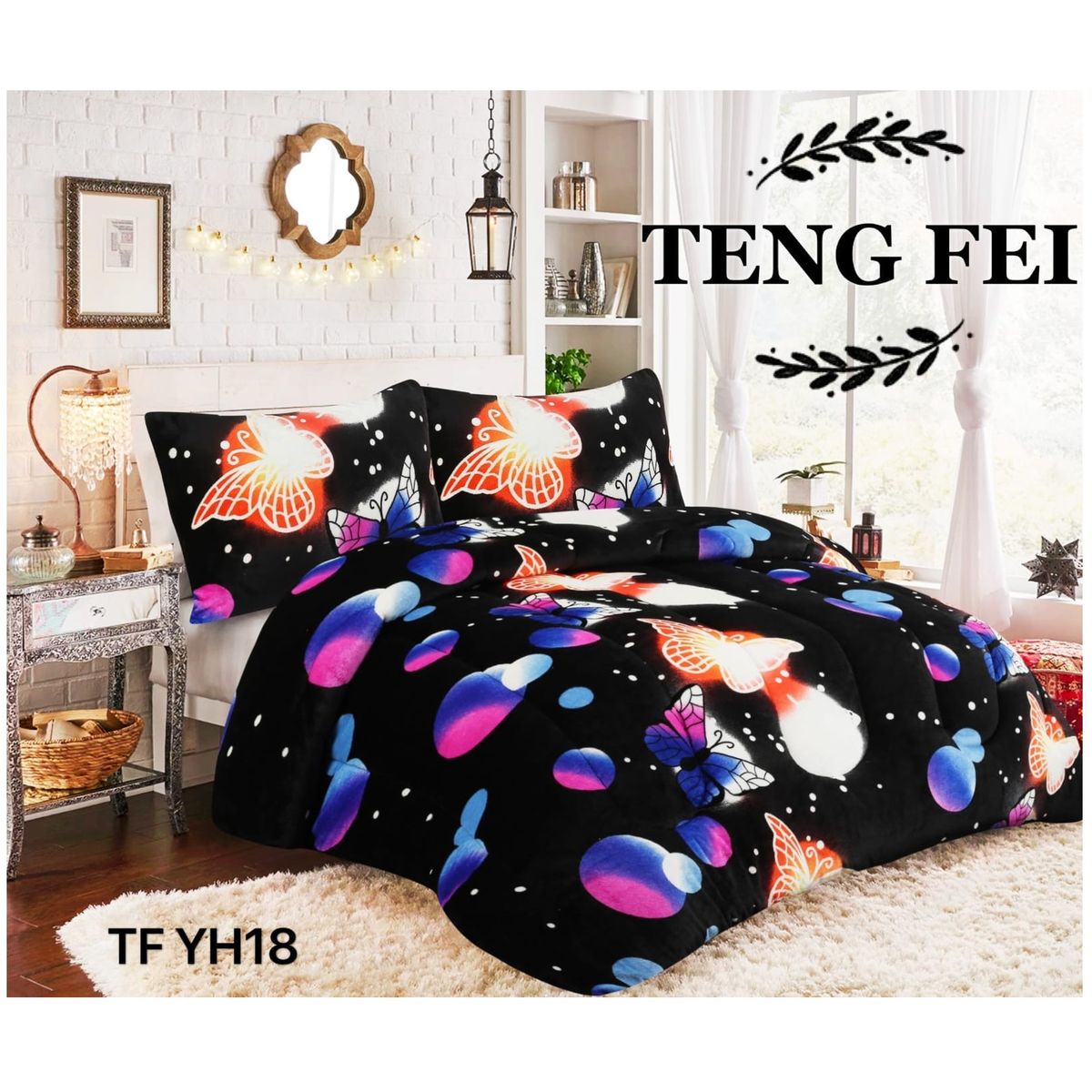 GENERICO - Plumon Sherpa Cobertor de invierno plush y chiporro 2 plazas - TF18