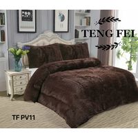 Plumon Cobertor de invierno peludo con chiporro 2 Plazas - Café