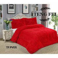 Plumon Cobertor de invierno peludo con chiporro 2 Plazas - Rojo