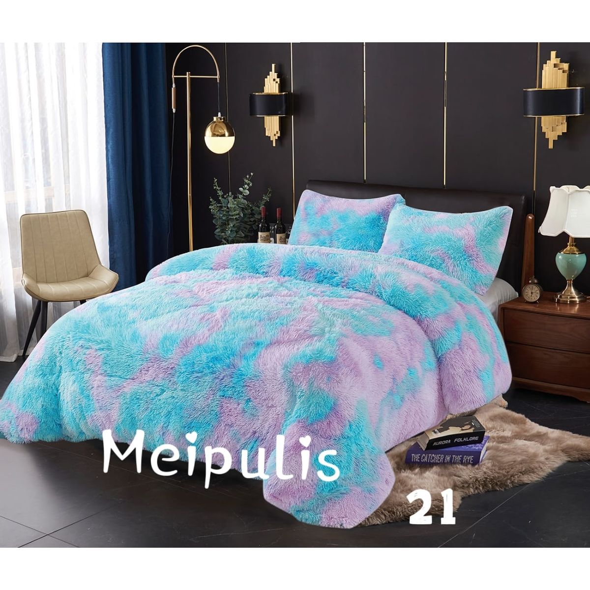 GENERICO - Plumon Cobertor de invierno peludo con chiporro 2 Plazas - Monster