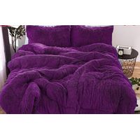 Plumon Cobertor de invierno peludo con chiporro 2 Plazas - Morado