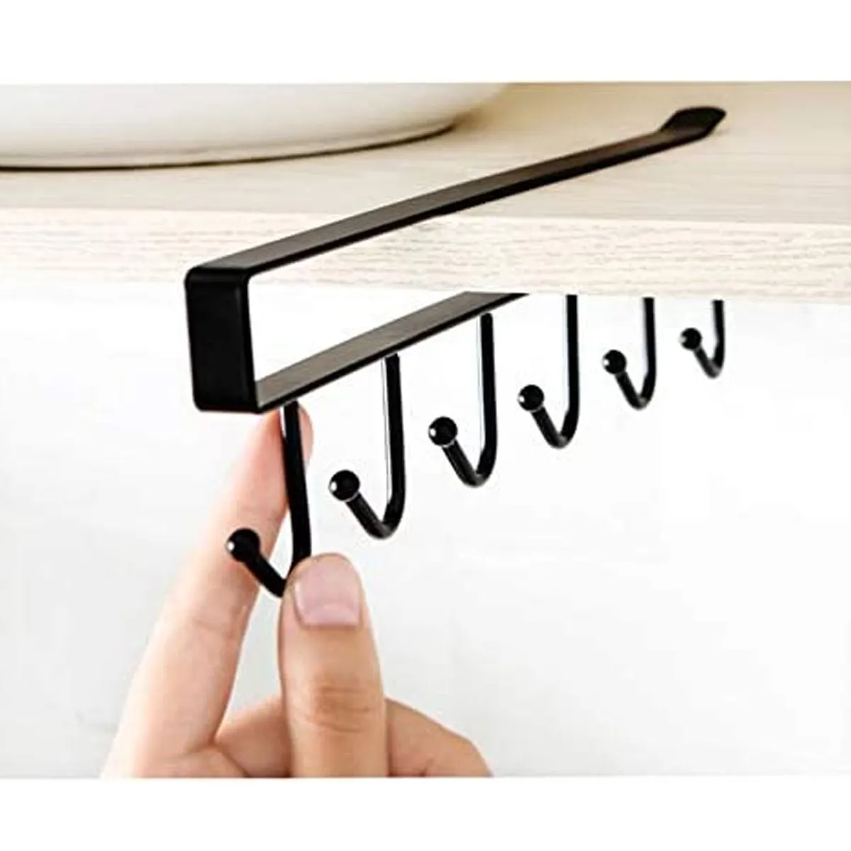 AIZO - AIZO  Gancho Cocina 6 en 1 Acero sin Taladro Negro