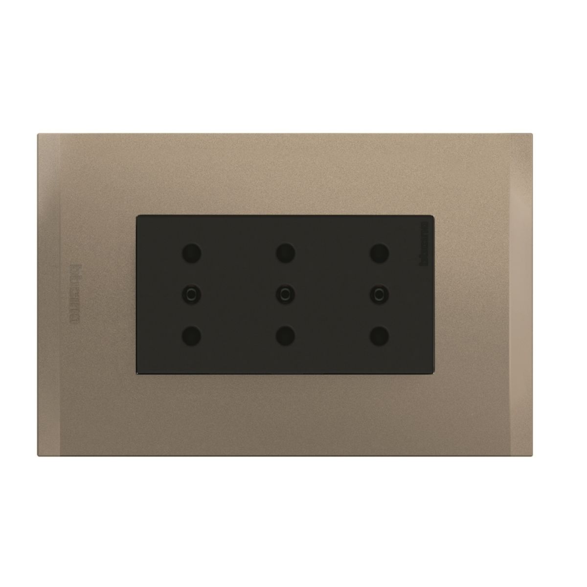 BTICINO - Enchufe Triplex Bticino 2p+T 10a 250v Antracita Terra Nobile