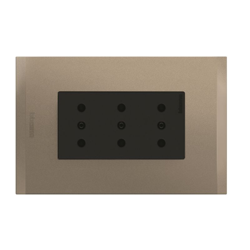 BTICINO - Enchufe Triplex 2P+T 250V Antracita Terra Bticino Af2113E3Ati