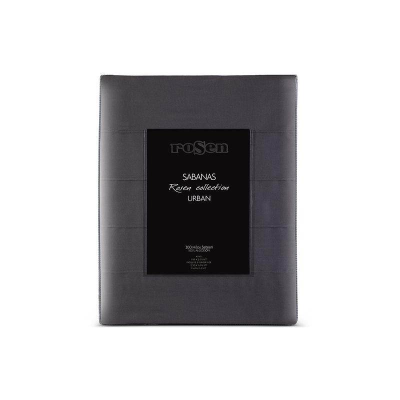 ROSEN - Sábana Rosen 300 Hilos Algodón Lisa Humo King
