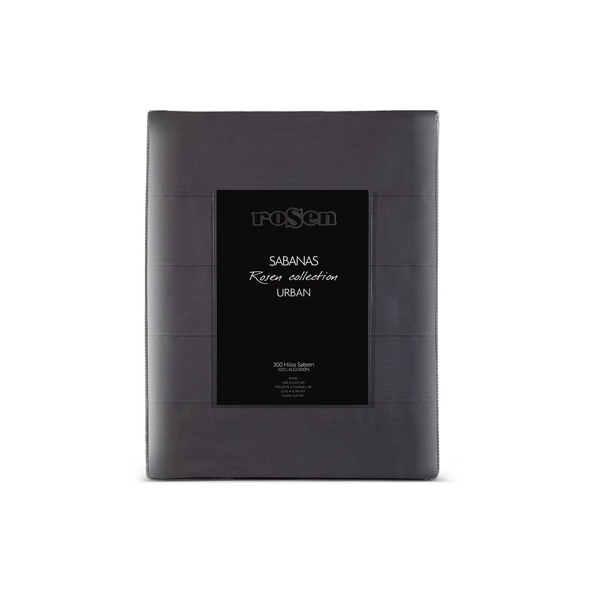 ROSEN - Sábana Rosen 300 Hilos Algodón Lisa Humo Queen