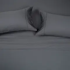 ROSEN - Sábana 300 Hilos Algodón Lisa Humo Súper King