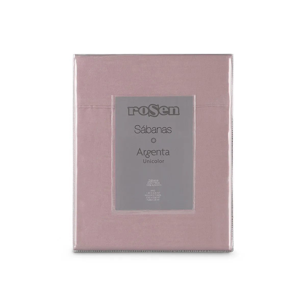 ROSEN - Sábana Rosen 200 Hilos Algodón Lisa Malva 1 Plaza