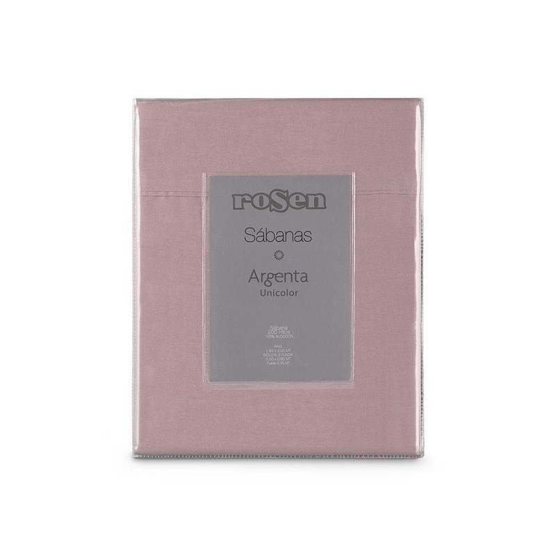 ROSEN - Sábana Rosen 200 Hilos Algodón Lisa Malva 1 Plaza