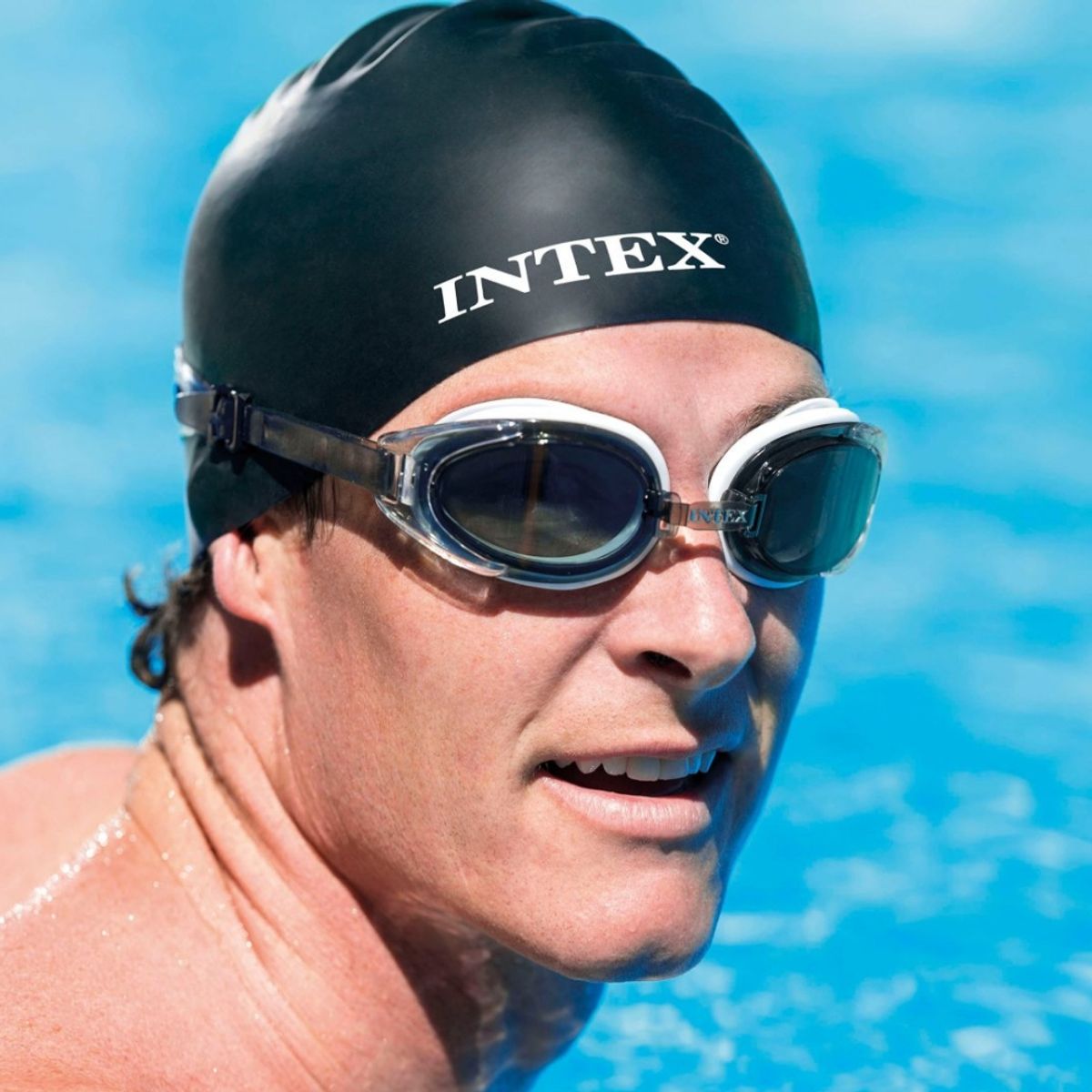 INTEX - Lentes de Agua Anteojos Natación Water Sport Goggle Gris Blanco