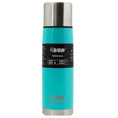 KEEP - Termo Bala Acero Inoxidable 500 ml Rubber Celeste / Amarillo