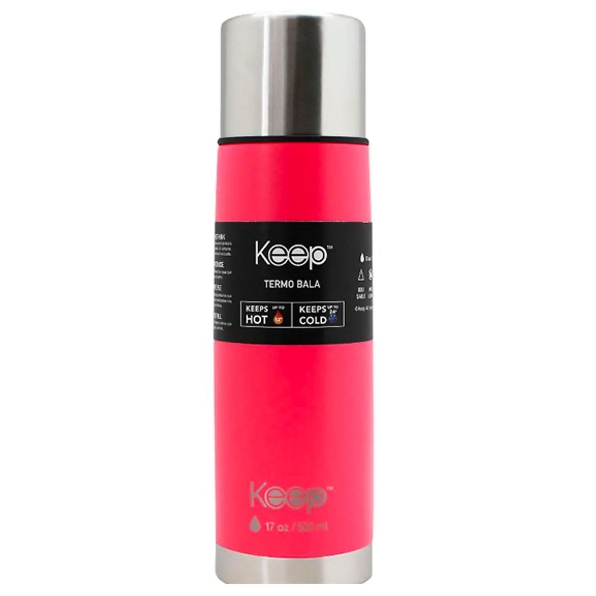 KEEP - Termo Bala Acero Inoxidable 500 ml Rubber Celeste / Amarillo