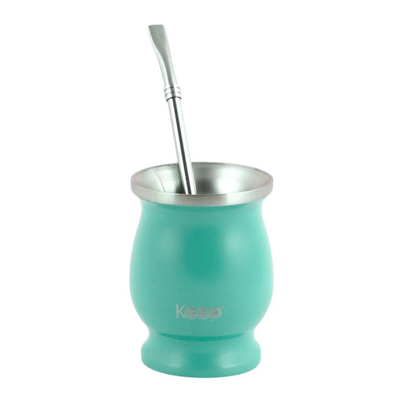 KEEP - Mate Con Bombilla Clásico 200 ml Celeste / Amarillo - Keep
