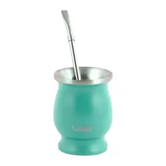 KEEP - Mate Con Bombilla Clásico 200 ml Celeste / Amarillo -