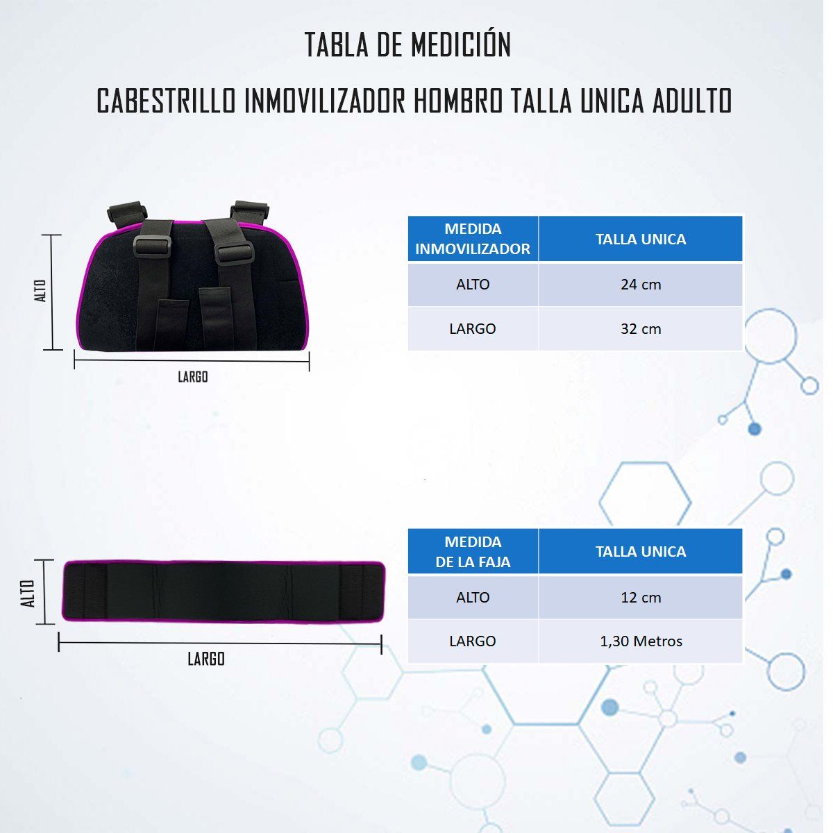 ONEDER - Cabestrillo Inmovilizador De Hombro Talla Unica Adulto Oneder