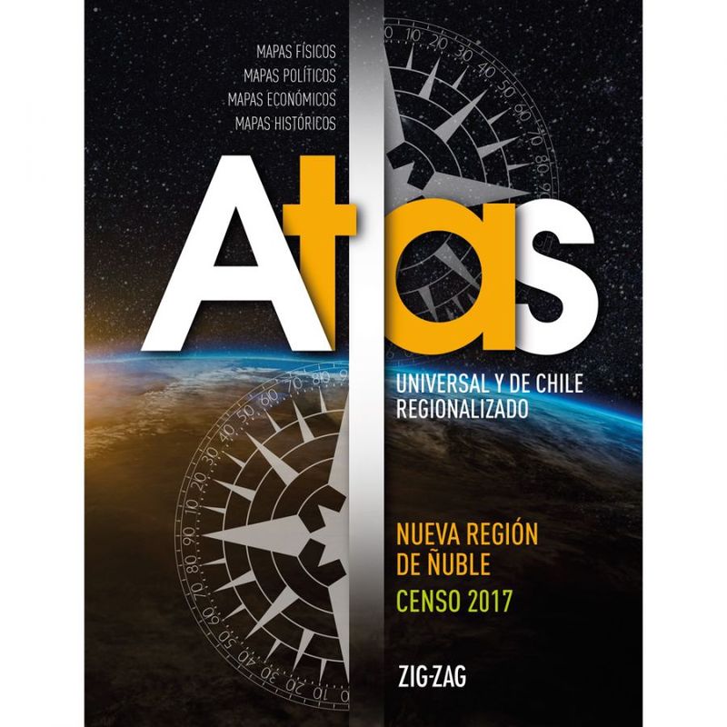 TOP10BOOKS - ATLAS UNIVERSAL Y DE CHILE REGIONALIZADO. Editorial: Zig-Zag