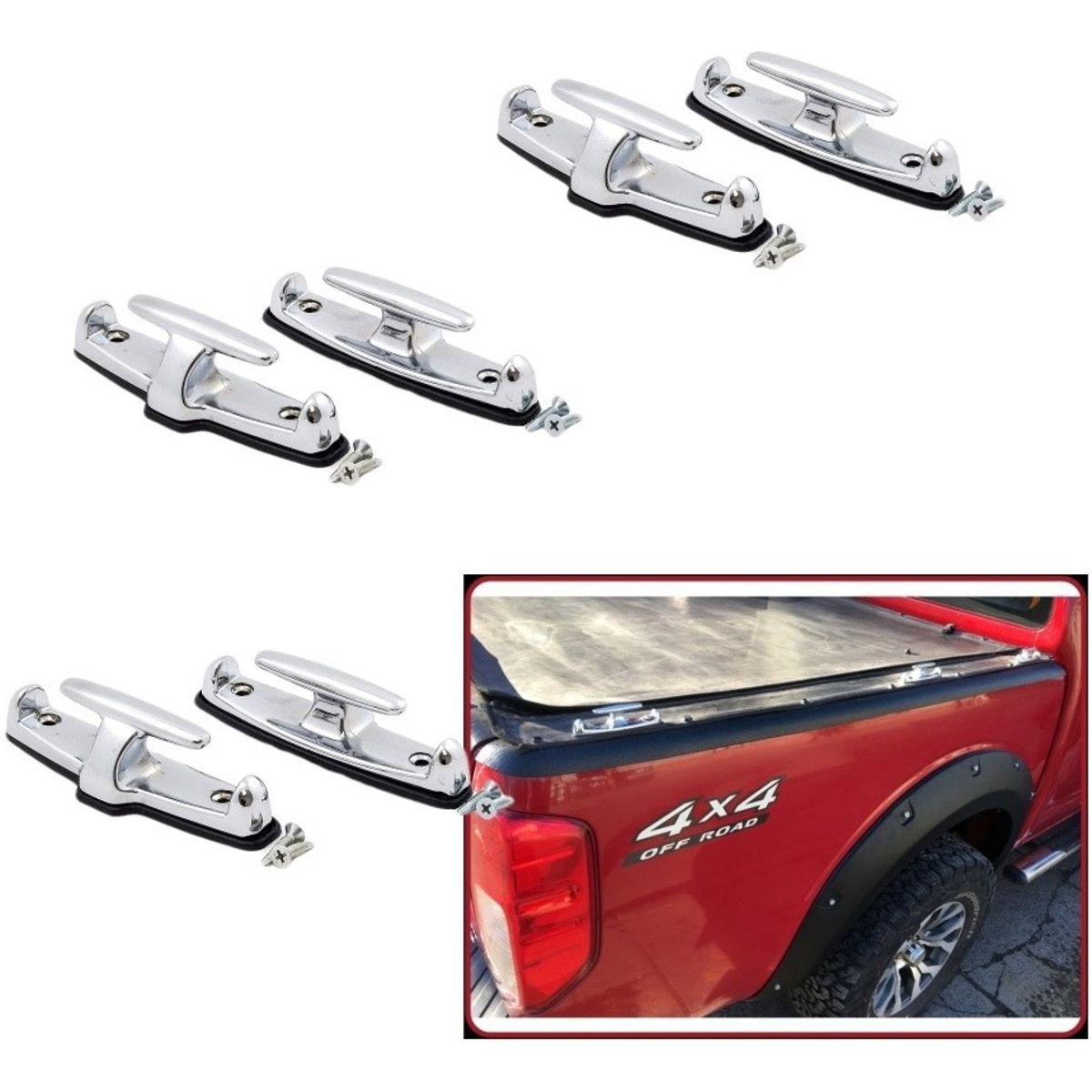GENERICO - X6 Ganchos Amarre Marino Universal Para Camioneta Pickup 4x4