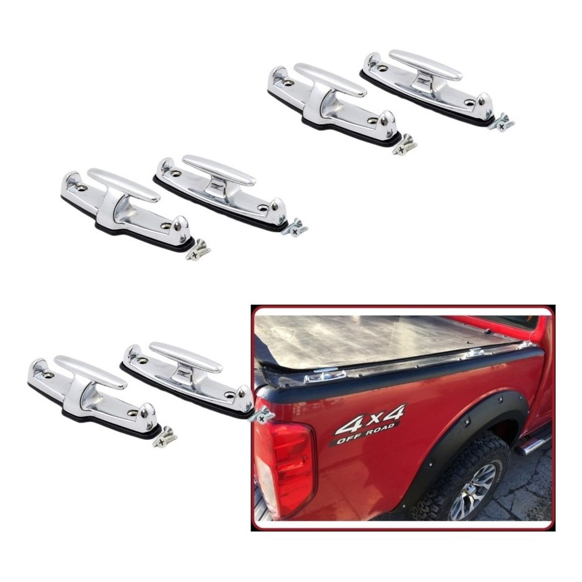 GENERICO - X6 Ganchos Amarre Marino Universal Para Camioneta Pickup 4x4