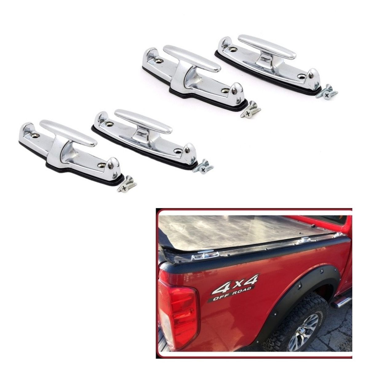 GENERICO - X4 Ganchos Amarre Marino Universal Para Camioneta Pickup 4x4