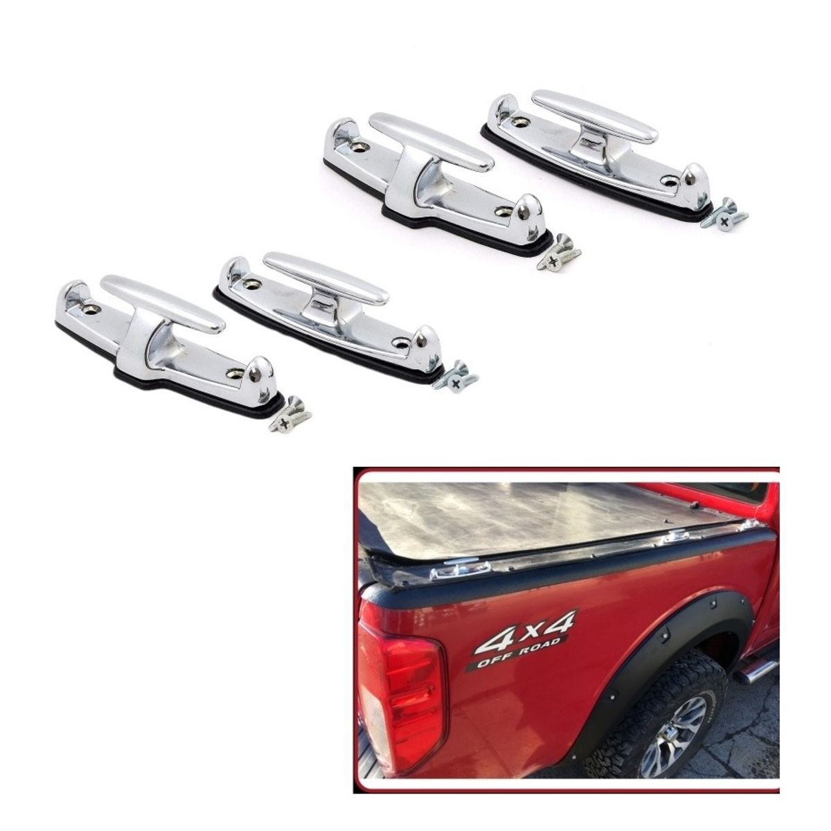 GENERICO - X4 Ganchos Amarre Marino Universal Para Camioneta Pickup 4x4