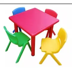 GENERICO - Mesa Color Con 4 Sillas Para Niños Plastico Excelente