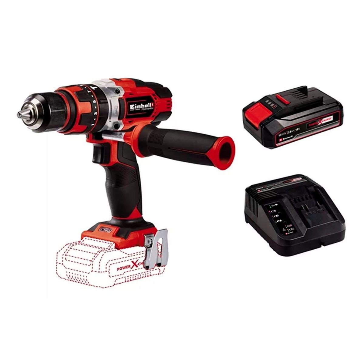 EINHELL - Taladro Atornillador Percutor 13mm 18v Bat Cargador Einhell