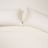 Sábana 300 Hilos Algodón Lisa Ivory 2 Plazas