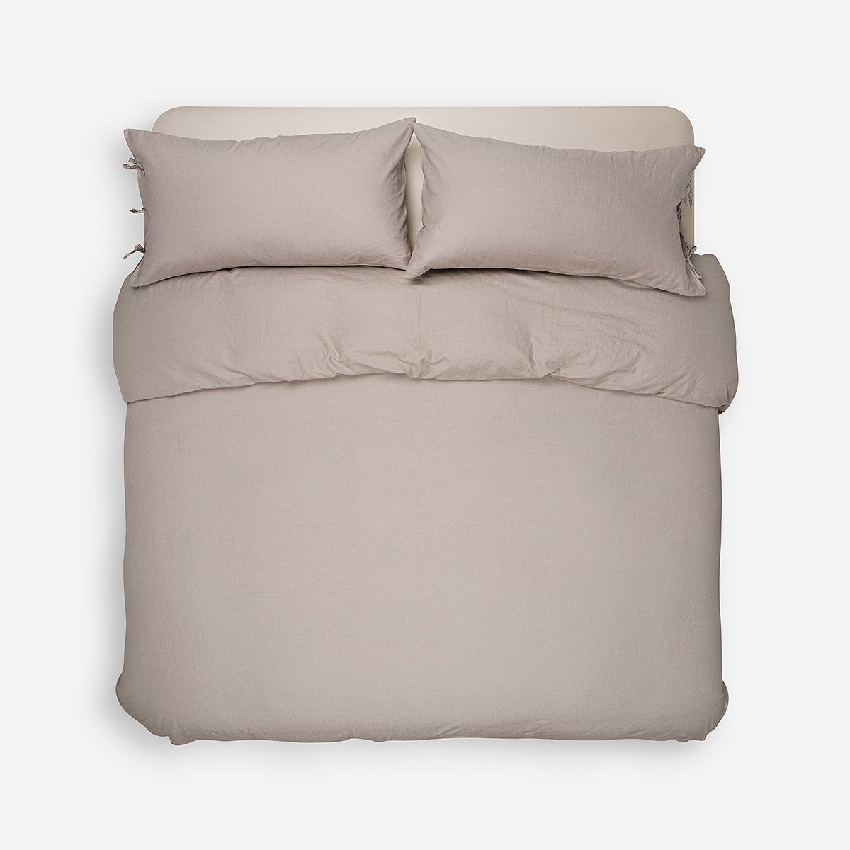 ROSEN - Funda Plumón Rosen Lino-Algodón Pure Liso King Topo