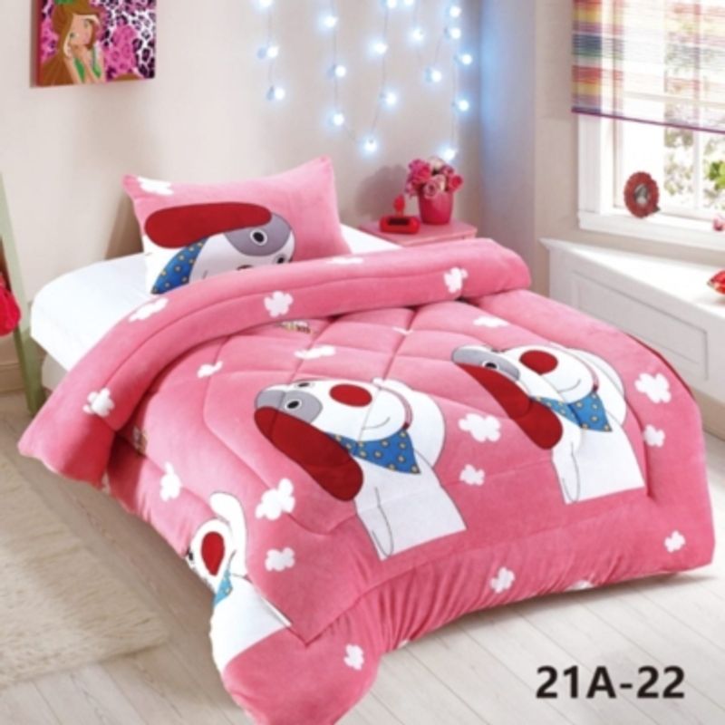 GENERICO - Cubrecama Plush Con Chiporro Para Invierno 1,5  Plazas