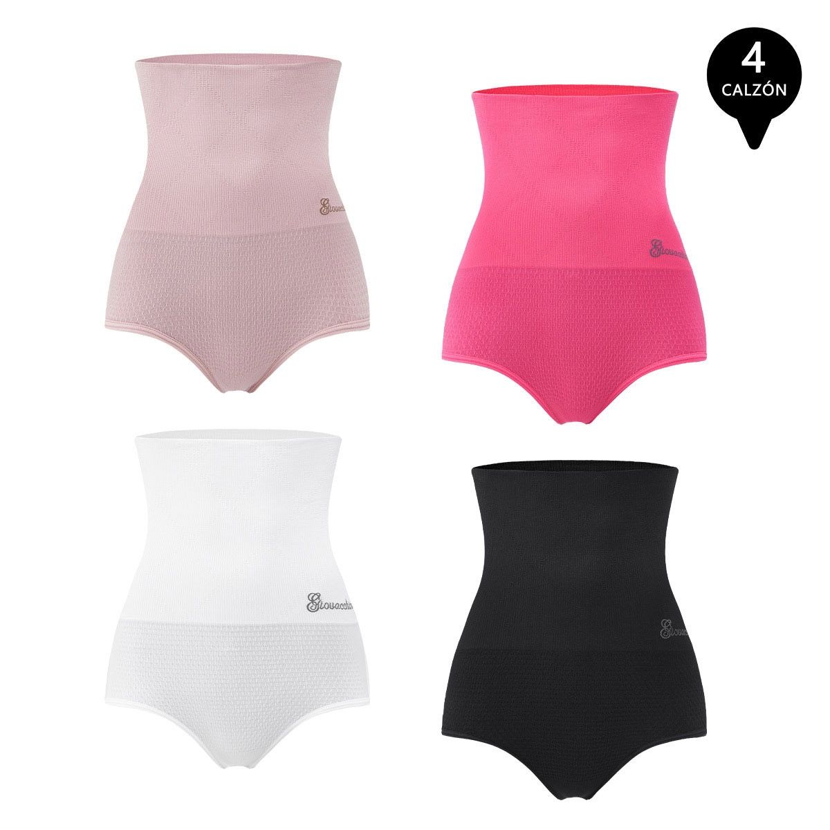 GIOVACCHINO - Pack de 4 Calzones Faja - Mujer.