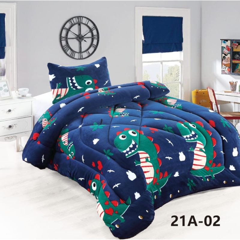 GENERICO - Cubrecama Plush Con Chiporro Para Invierno 1,5  Plazas