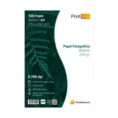 GENERICO - Papel fotografico brillante 230gr , A4 x 100 hojas