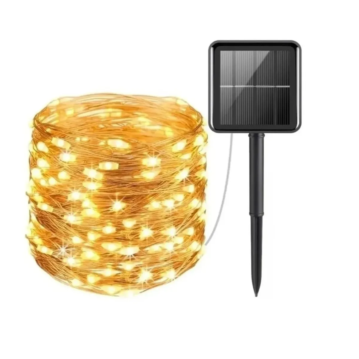 GENERICO - Luces Guirnalda Hada Solar Alambre 200 Led Calido 20 Metros