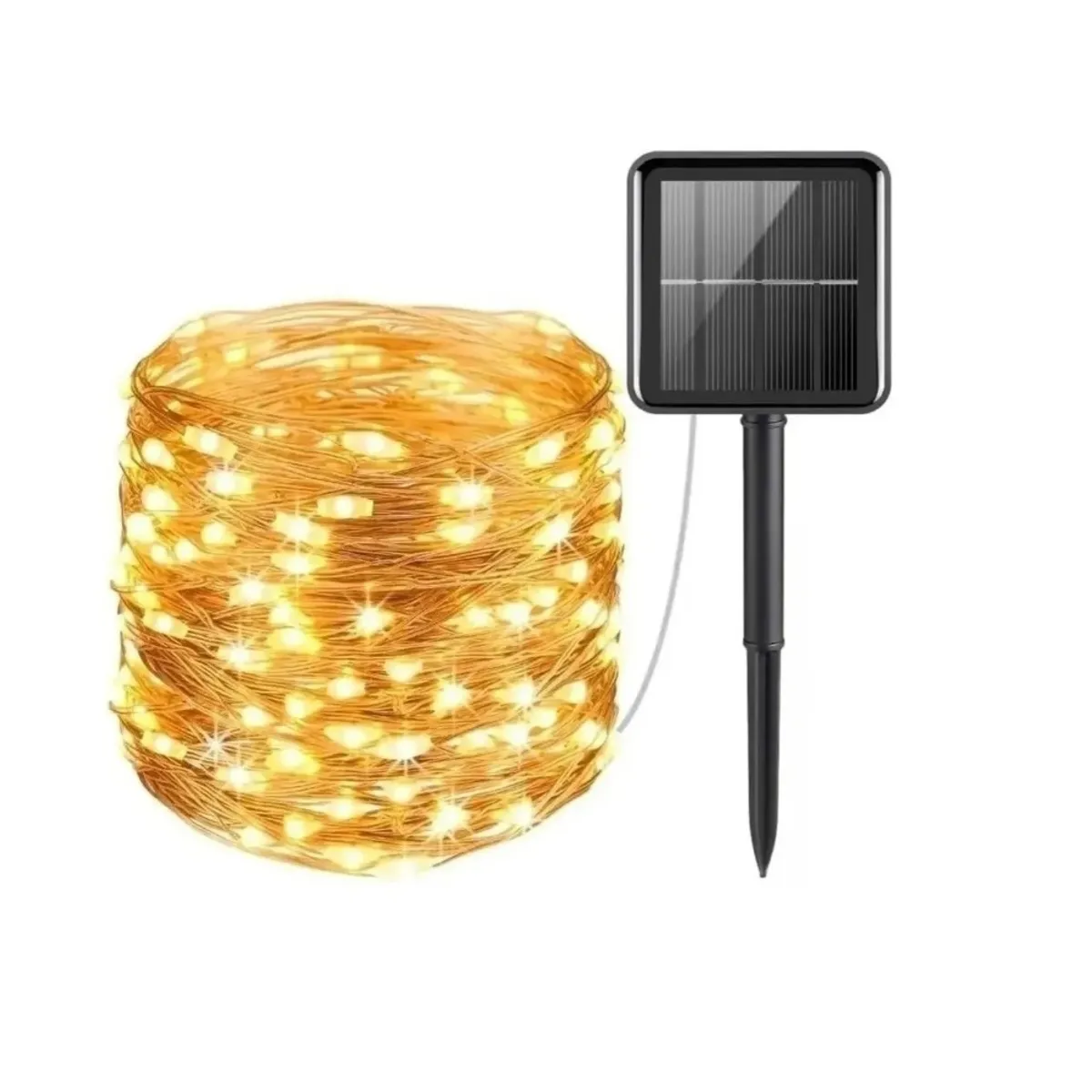 GENERICO - Luces Guirnalda Hada Solar Alambre 200 Led Calido 20 Metros